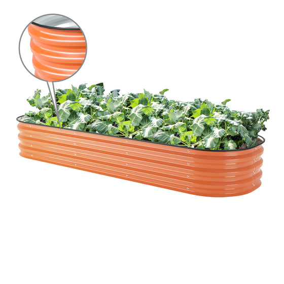 11 inches tall orange garden metal raised beds-Vegega