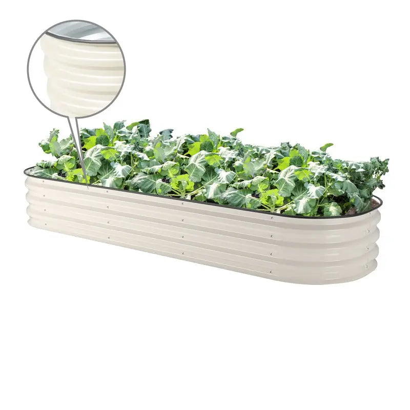 11 inches tall white garden raised beds-Vegega