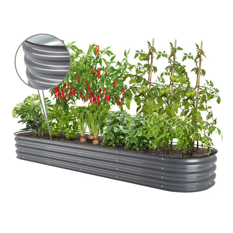 grey flower bed corrugated-Vegega