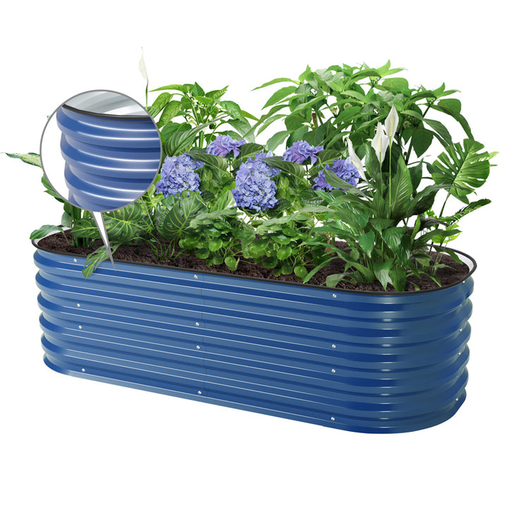 17 inches tall garden planter boxes blue-Vegega