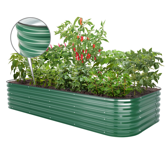 4x8 galvanized raised garden bed moss green-Vegega