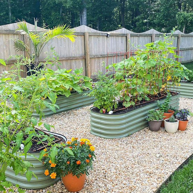 outdoor planter boxes planting layout-Vegega