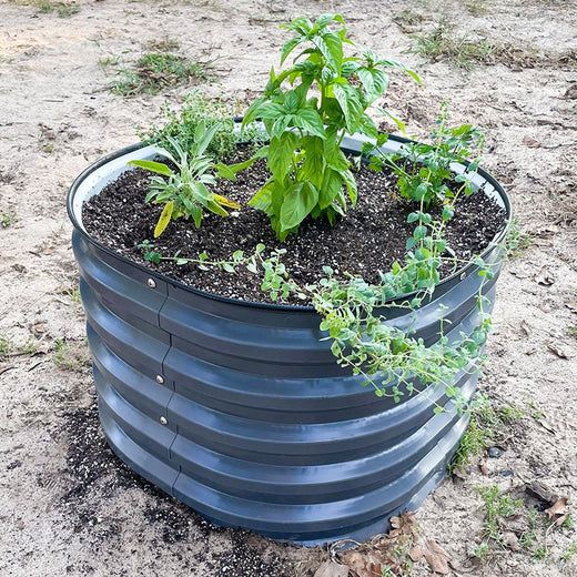 17'' Tall Round Metal Raised Garden Beds-Vegega