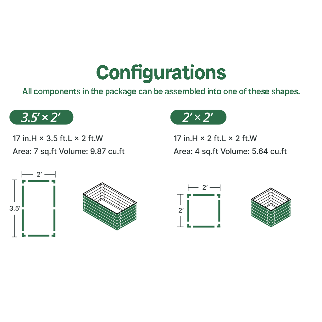 3.5x2 Rectangle Raised Garden Bed assembly methods