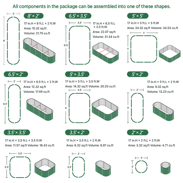 8x2 metal planter boxes assembly method