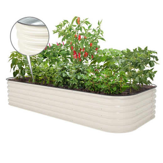 raised garden bed kit white 8x4-Vegega