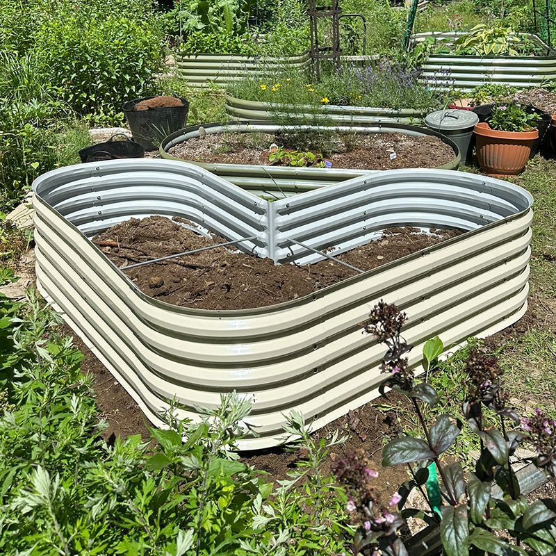 galvanized steel planters heart-shaped-Vegega