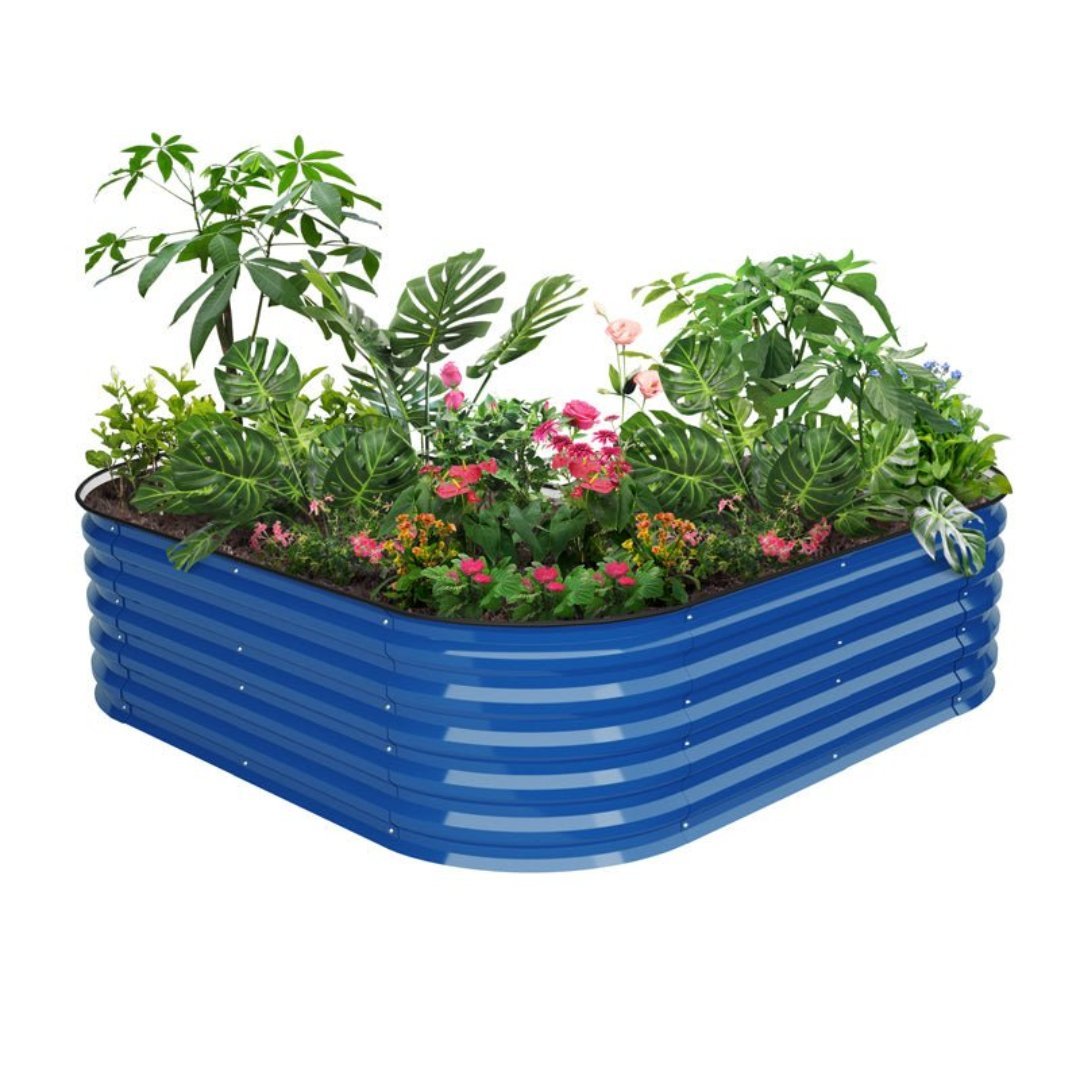 blue heart raised garden bed-Vegega