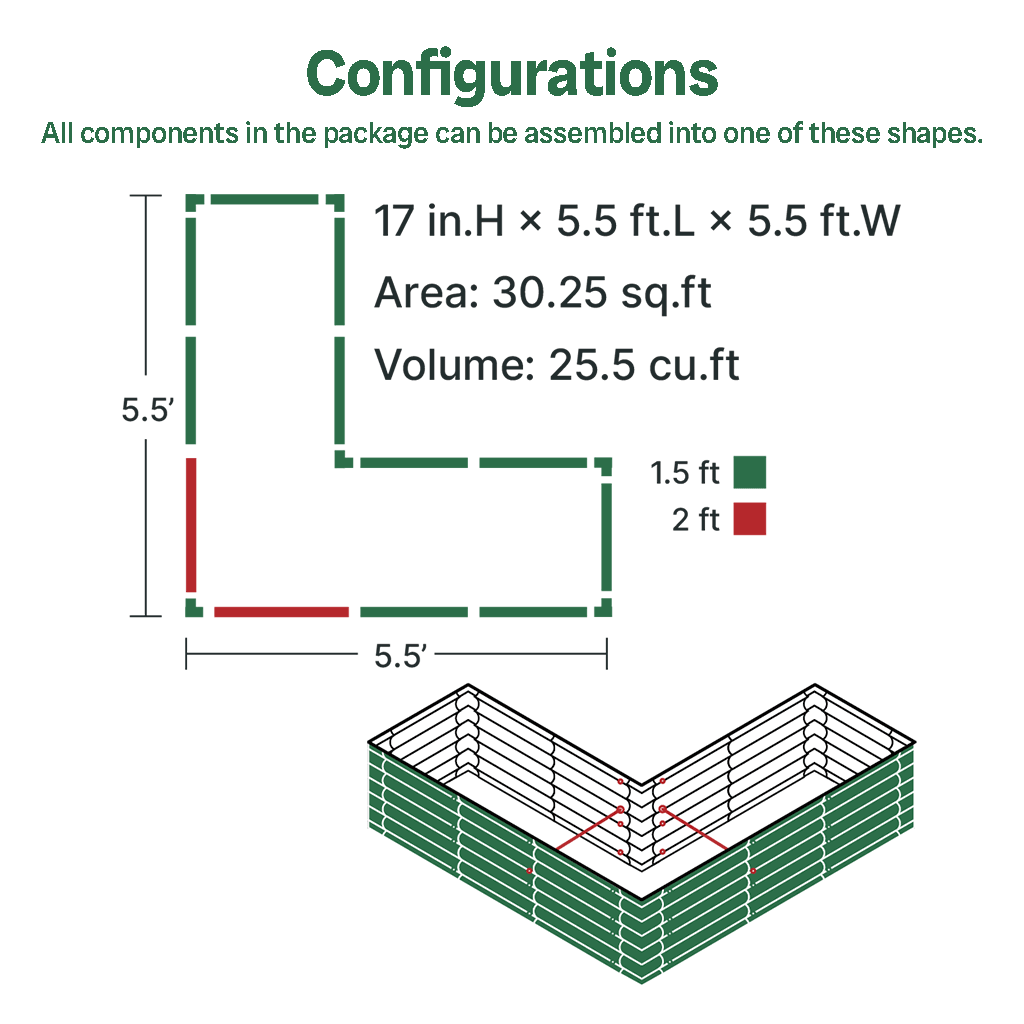 assembly method of Rectangle L Shaped Planter Box