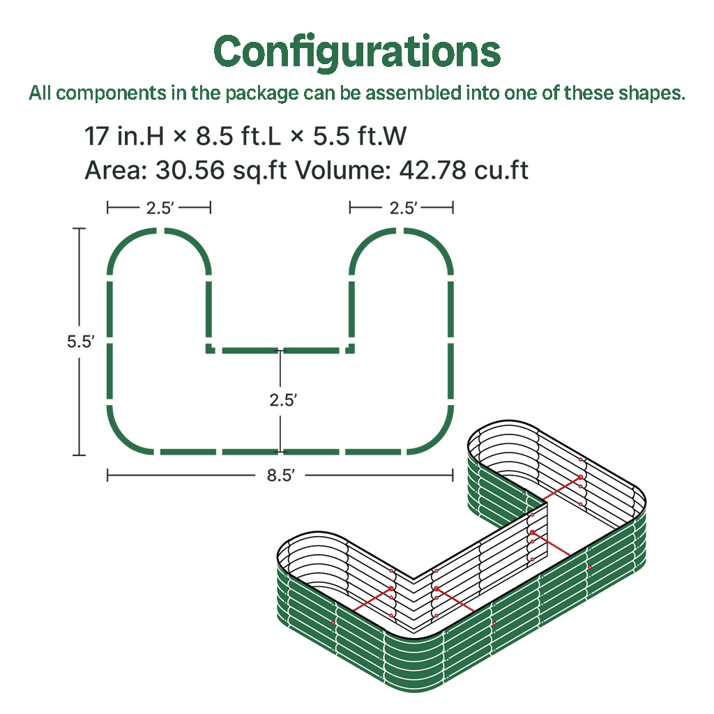 U Shaped Raised Garden Bed assembly method