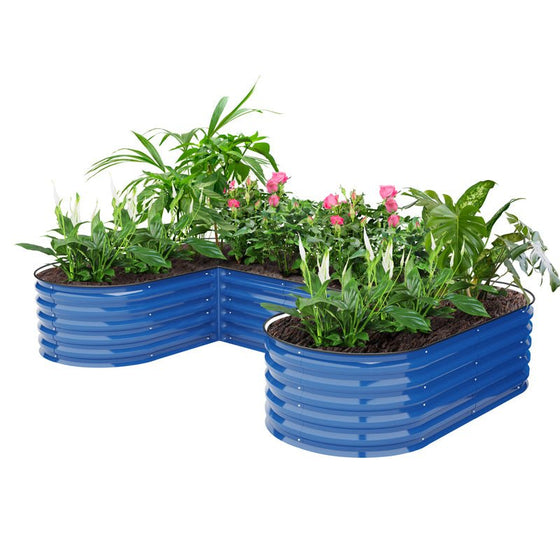 17 inches tall blue u shaped raised garden bed standard size-Vegega