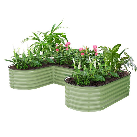 17 inches tall green u shaped garden bed standard size-Vegega