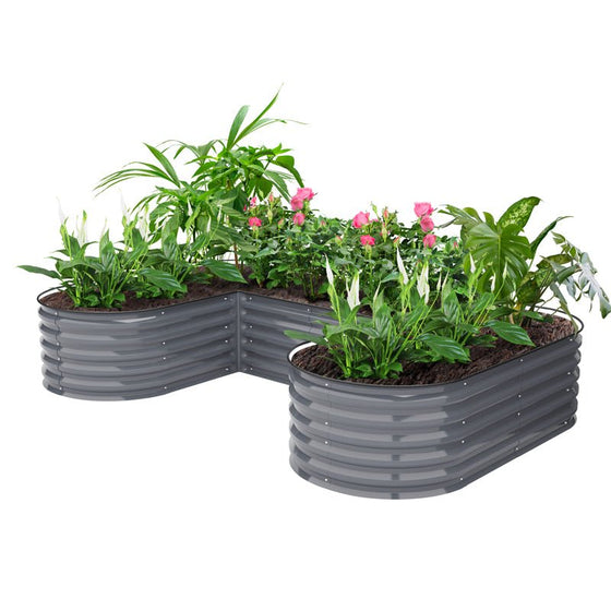 17 inches tall grey raised bed u shaped -Vegega