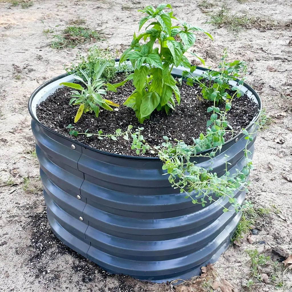 17'' Tall Round Metal Raised Garden Beds-Vegega