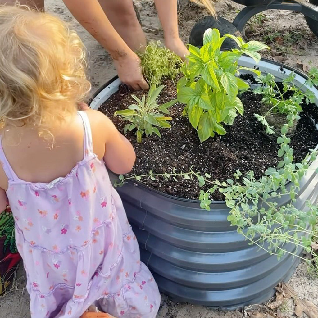 Round Metal Raised Garden Beds-Vegega