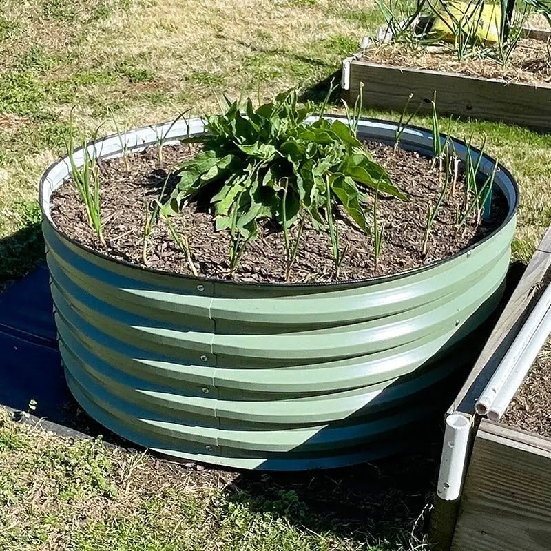 metal raised garden bed round -Vegega