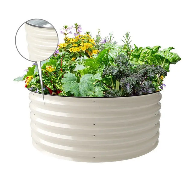 17 inches tall 42 inches wide round raised garden beds white-Vegega