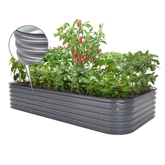 4x8 raised garden bed grey-Vegega