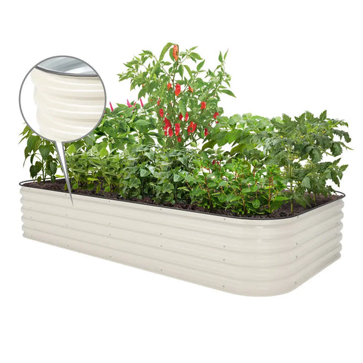 raised garden bed kit white 8x4-Vegega