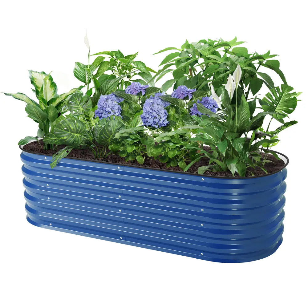 17 inches tall garden planter boxes blue-Vegega