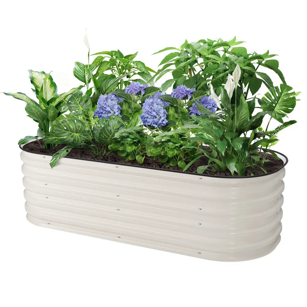 17 inches tall metal garden boxes white-Vegega