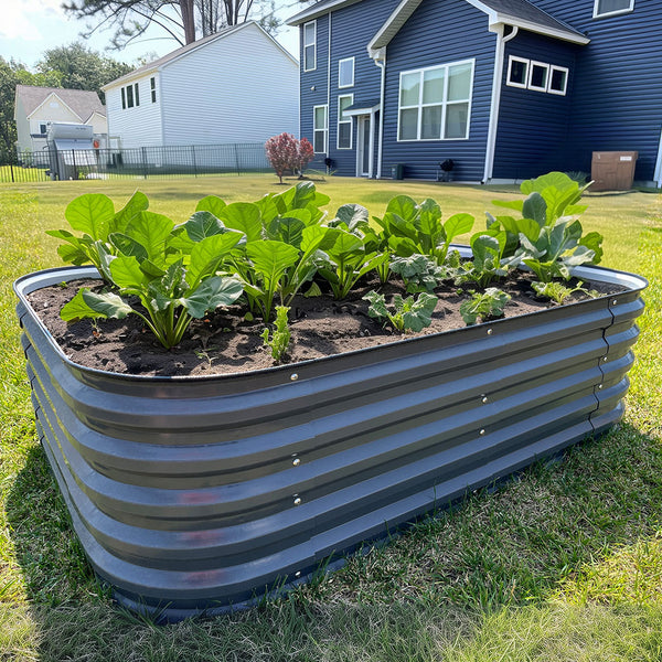 grey modern raised garden beds-Vegega