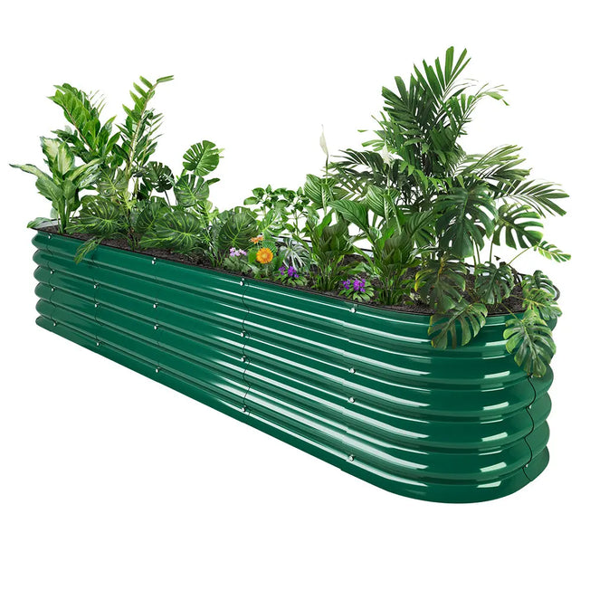 17'' Tall 8x2 Metal Raised Garden Beds (9 in 1)【Upgrade 2.0】