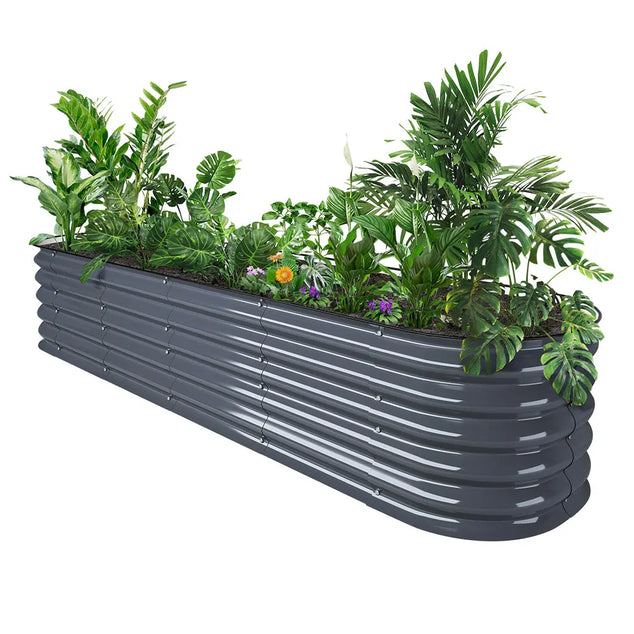 17'' Tall 8x2 Metal Raised Garden Beds (9 in 1)【Upgrade 2.0】