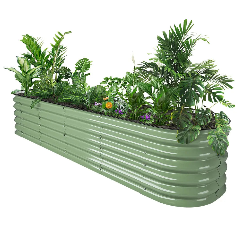 17'' Tall 8x2 Metal Raised Garden Beds (9 in 1)【Upgrade 2.0】