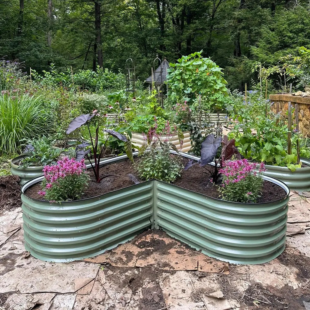 heart shaped metal raised garden beds