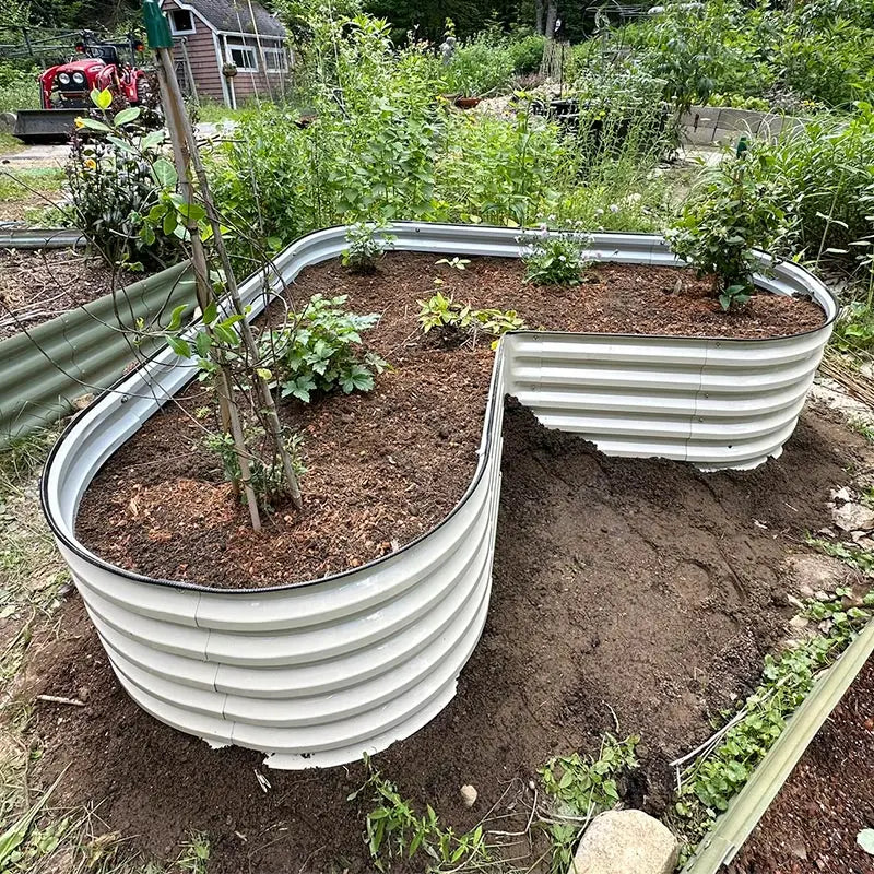 white garden bed heart-shaped-Vegega