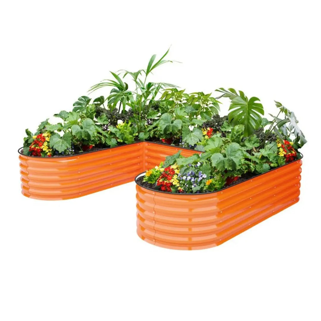 17 inches tall orange u shaped raised garden bed-vegega