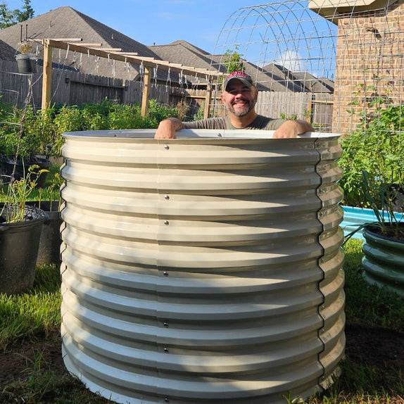 white round garden bed-Vegega