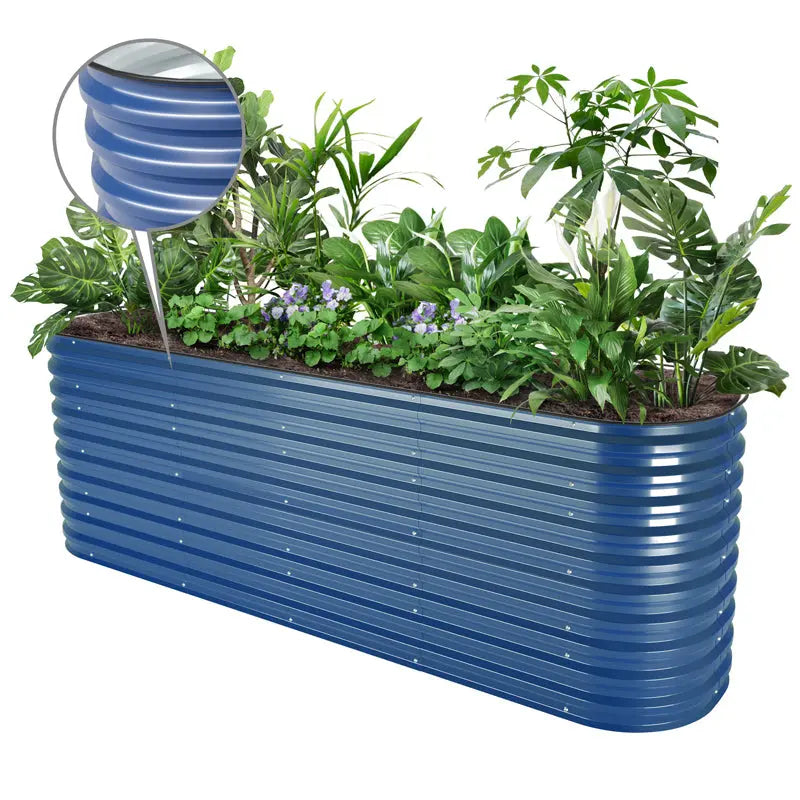 32 inches tall blue galvanized garden bed kit-Vegega