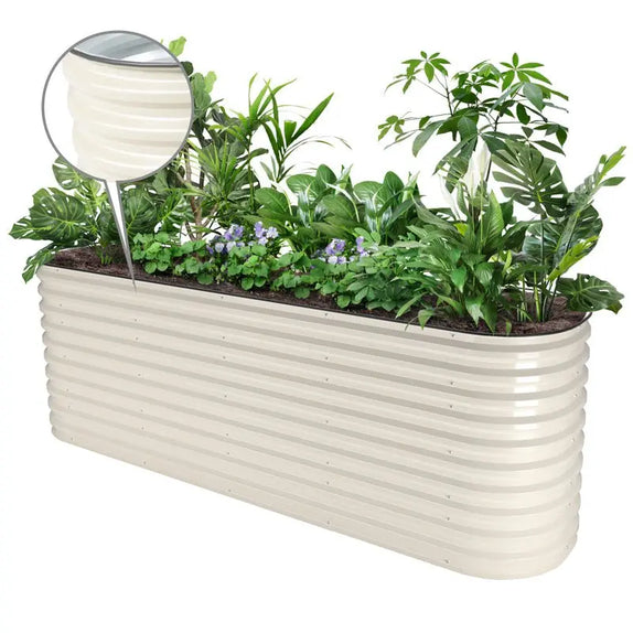 32 inches tall white raised bed galvanized-Vegega