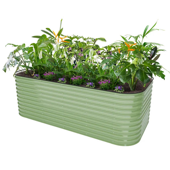 8x4 galvanized steel raised beds  green-Vegega