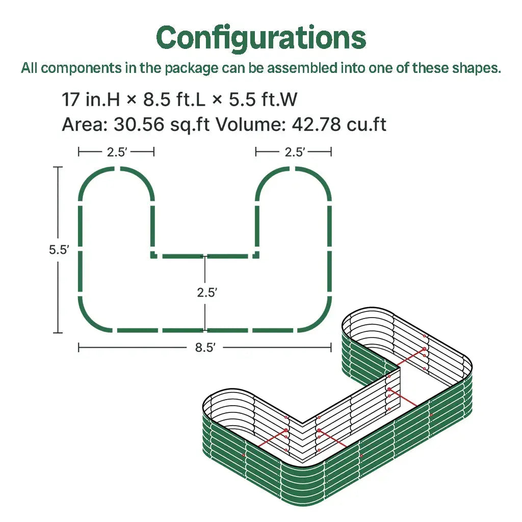 U Shaped Raised Garden Bed assembly method