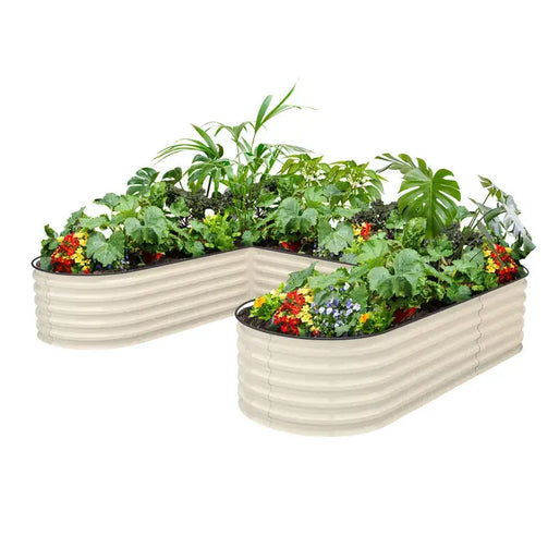 large u shaped raised garden bed white-Vegega