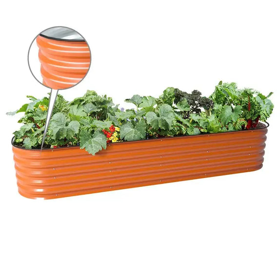 17 inches tall orange elevated planter boxes-Vegega