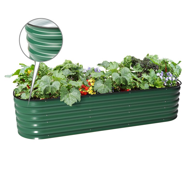 Moss green 6.5x2 metal garden bed-Vegega