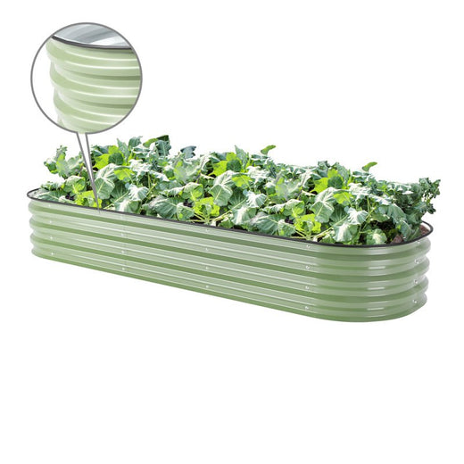 11 inches tall green raised garden metal beds-Vegega