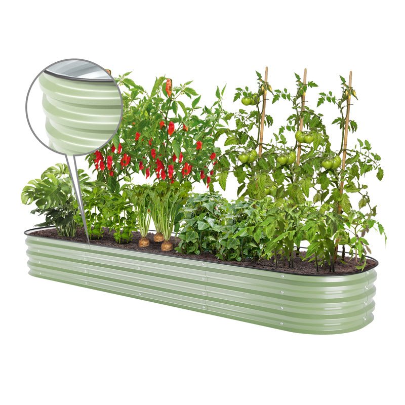 11 inches tall green metal flower beds-Vegega