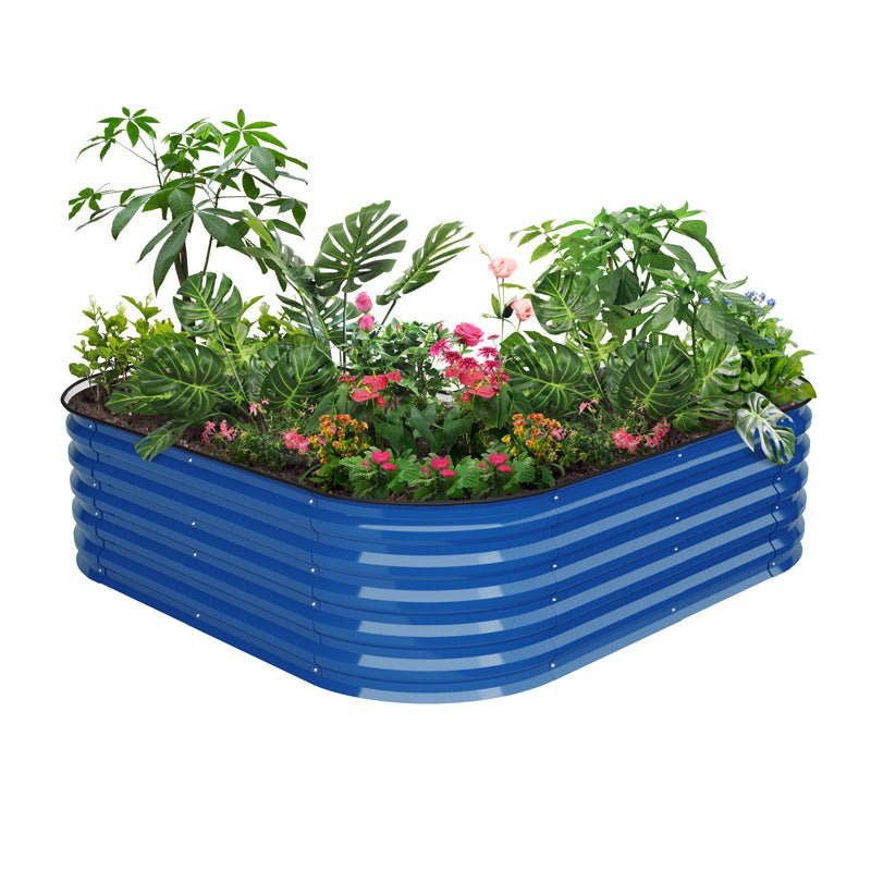 blue heart raised garden bed-Vegega