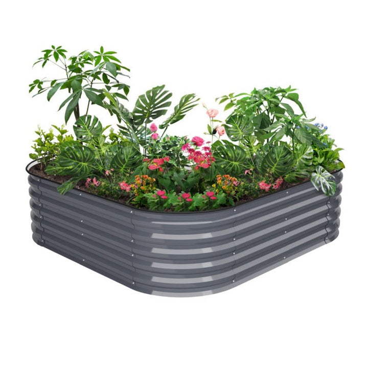 17 inches tall grey raised garden bed-Vegega