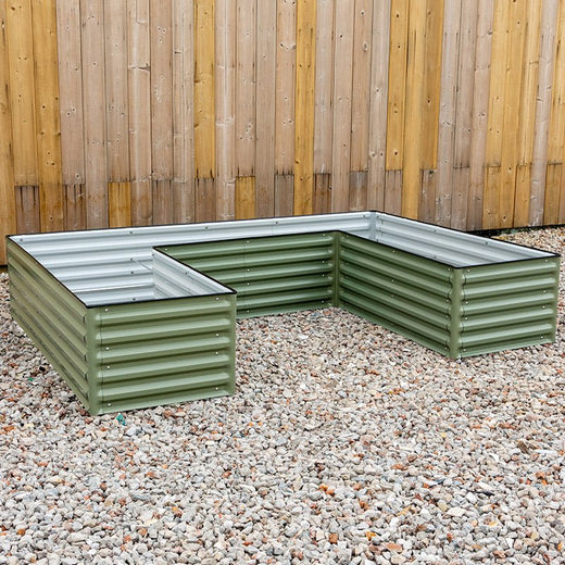 U shaped raised metal garden beds-Vegega