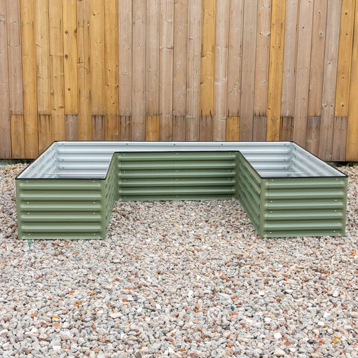 rectangle U shaped raised metal garden beds-Vegega