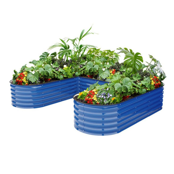 u shaped raised garden bed blue large size-vegega