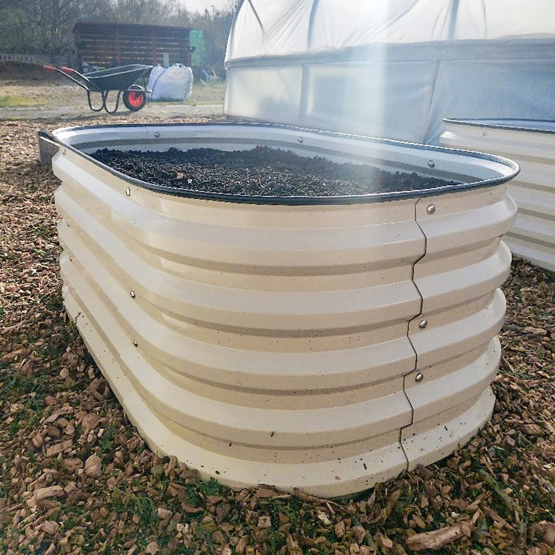 2-in-1 garden raised bed white-Vegega