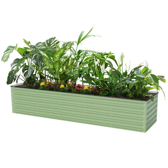 8x2 rectangular raised flower bed green-Vegega