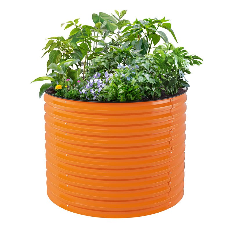 32 inches tall round garden bed orange-Vegega